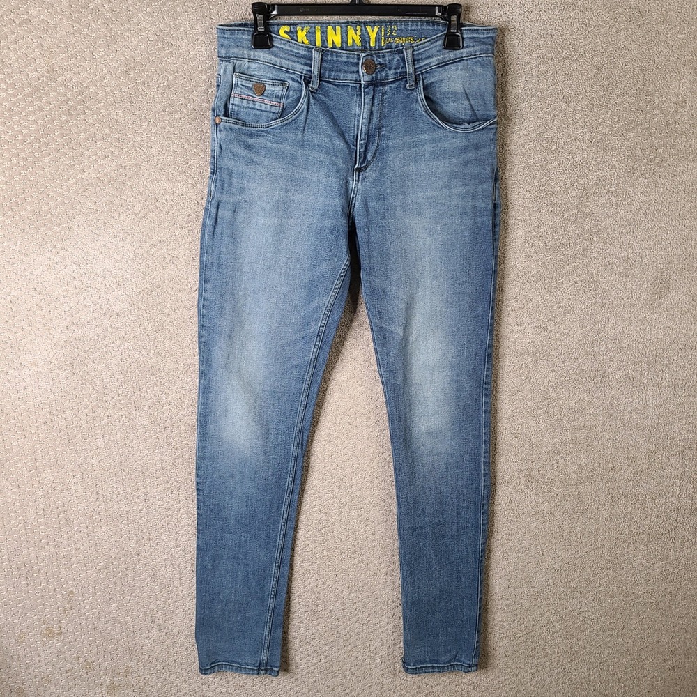 John Players Jeans Mens 32x32 Blue Skinny Fit Cotton Denim Casual Everyday